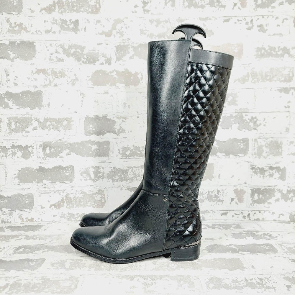 Valdini Eda Black Quilted Winter Business Casual Boots H953